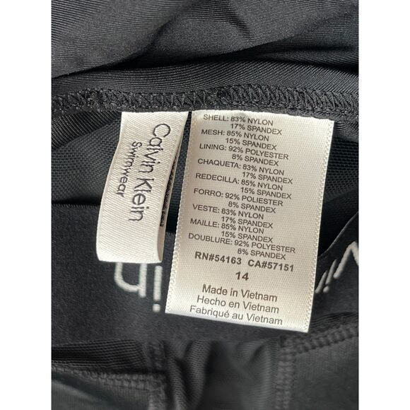 Calvin Klein Black Wrap One-Piece Swimsuit – Size 14 - Picture 6 of 6
